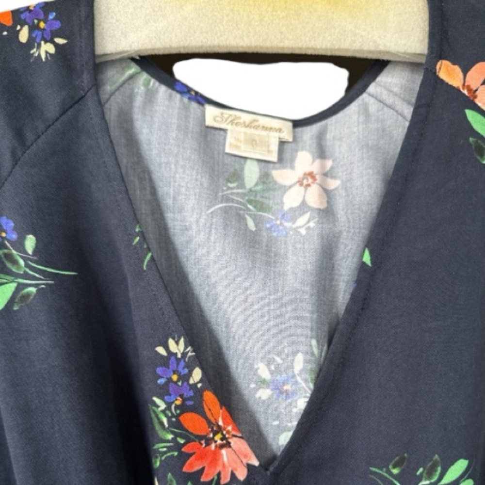 Shoshanna Tanner Dress size 0 navy and gold EUC DH0028 - Picture 5 of 8